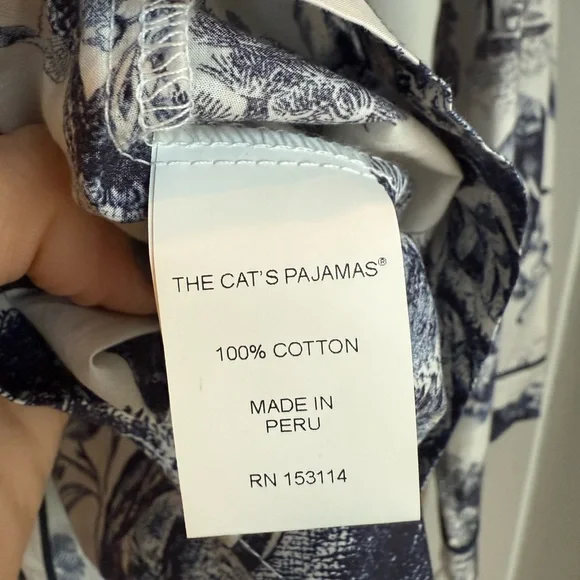 The Cat’s Pajamas Safari Toile Luxe Pima Cotton in Blue Large (current style) - Picture 7 of 16